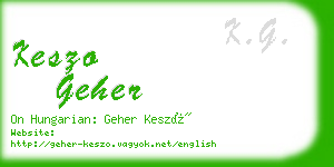 keszo geher business card
